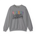 Nursing School Survivor Sweatshirt — Cozy Crewneck for Nursing Students & Graduates
