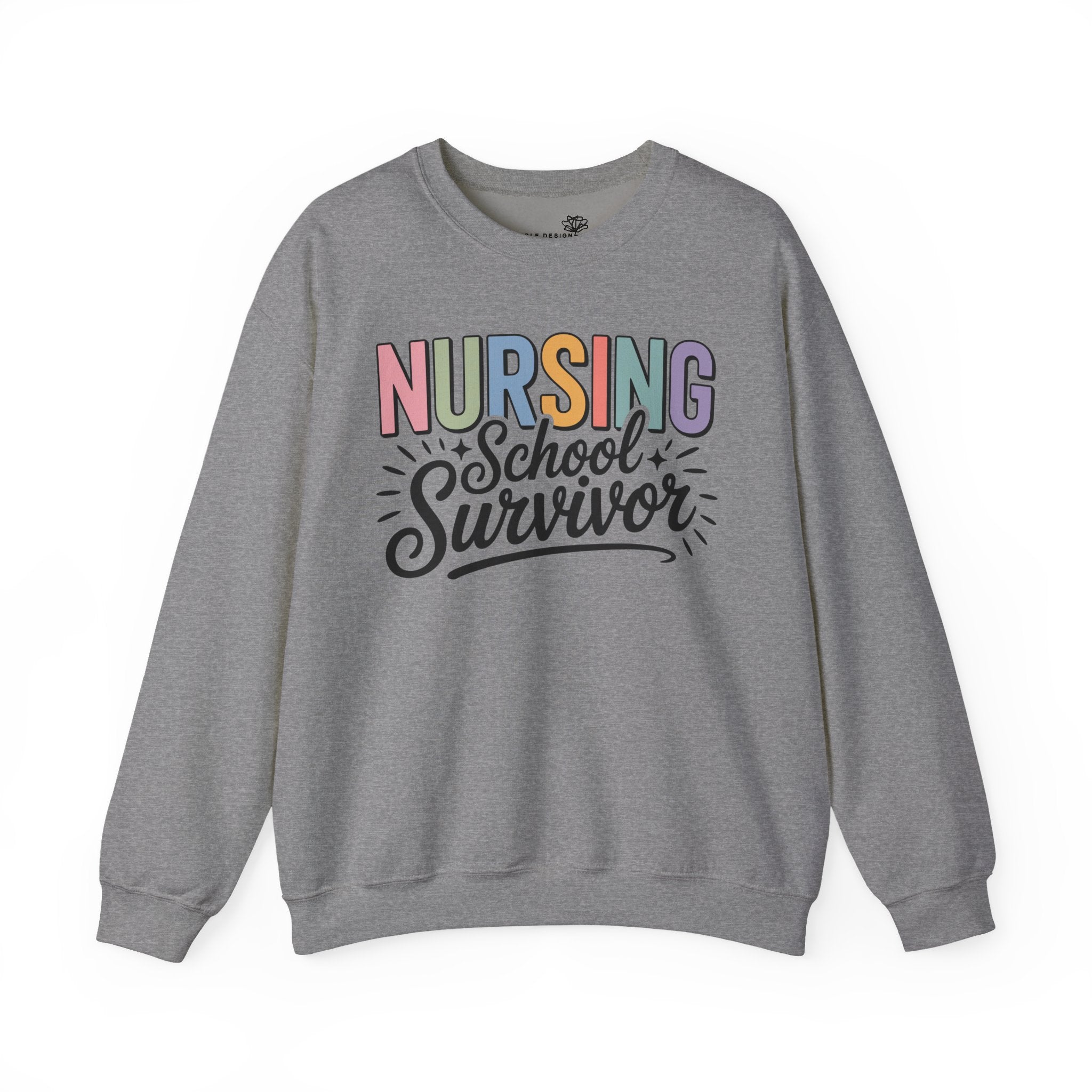 Nursing School Survivor Sweatshirt — Cozy Crewneck for Nursing Students & Graduates