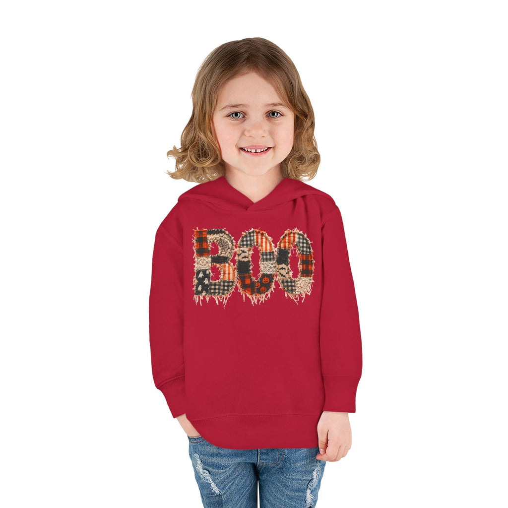 Toddler Hoodie - "BOO" Plaid Halloween Pullover