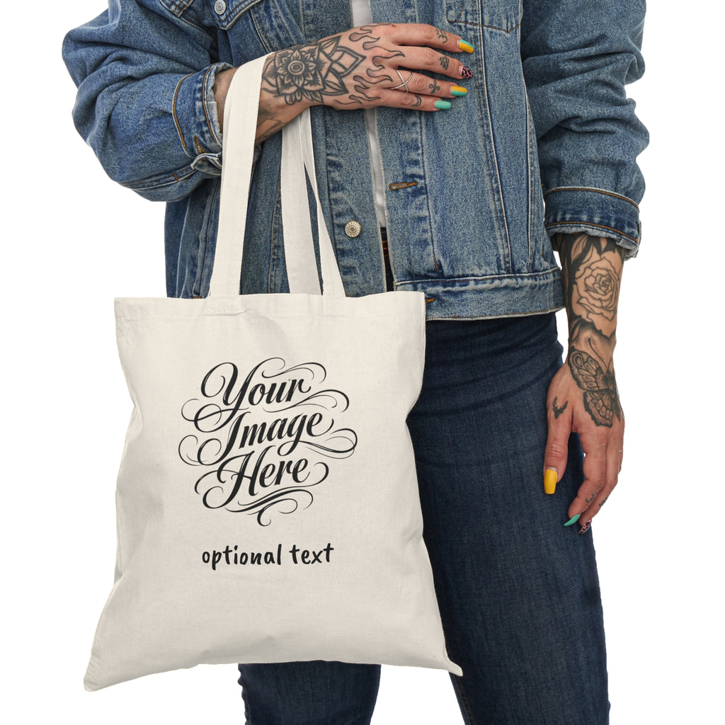 Custom Canvas Tote Bag — Personalized Image & Optional Text