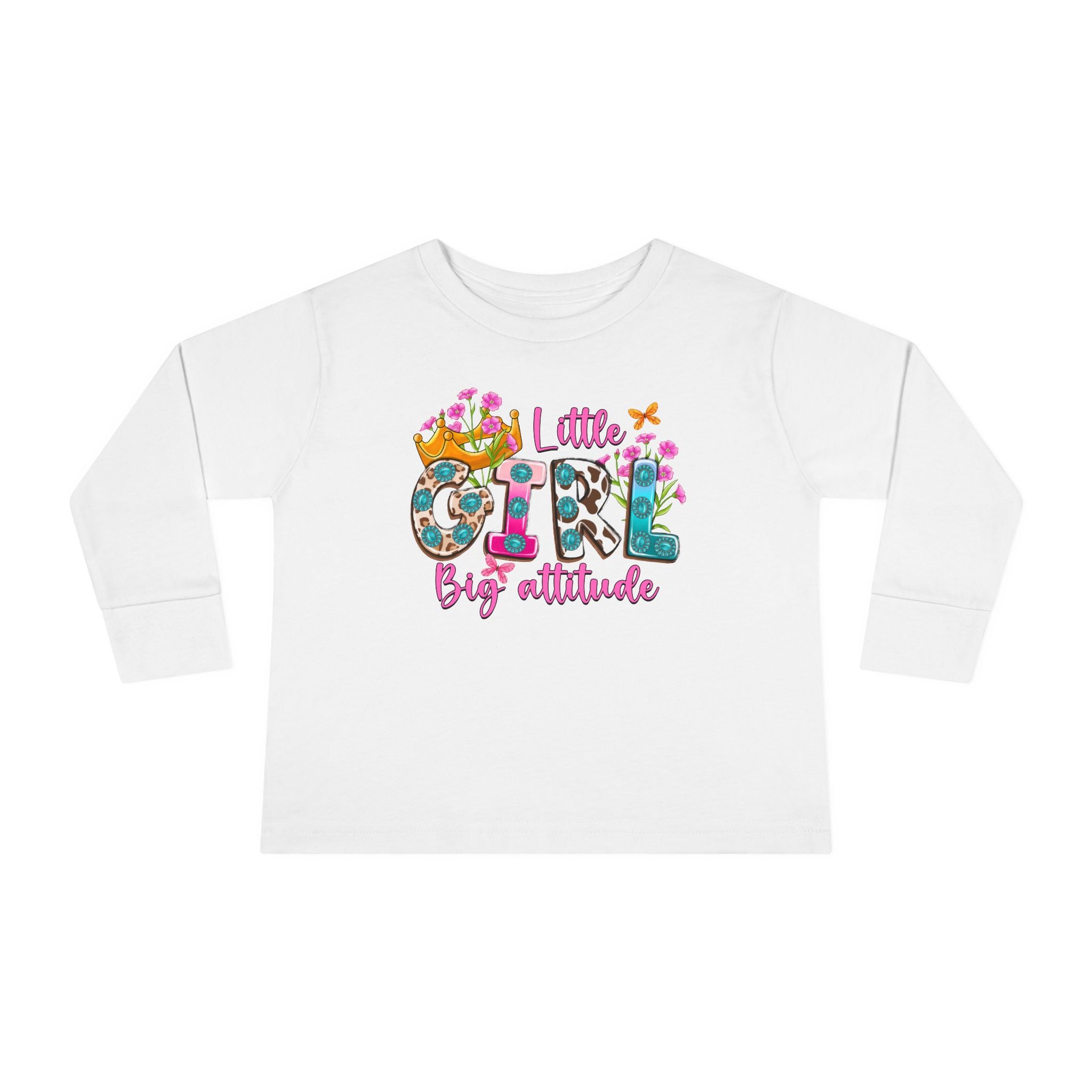 Little Girl Big Attitude — Funny Toddler Girl Long Sleeve Tee