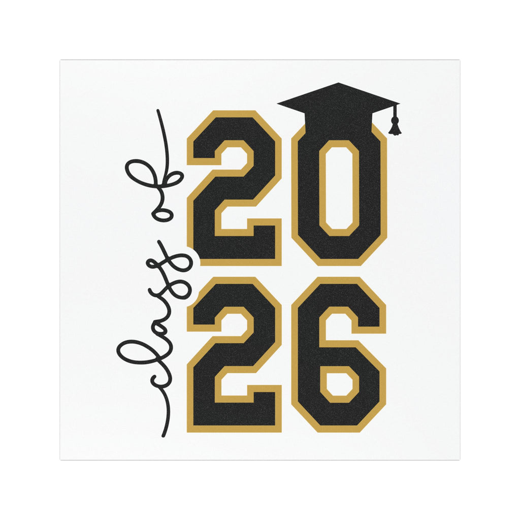 2026 Graduation Car Magnet — "Class of 2026" Black & Gold Year Magnet with Cap