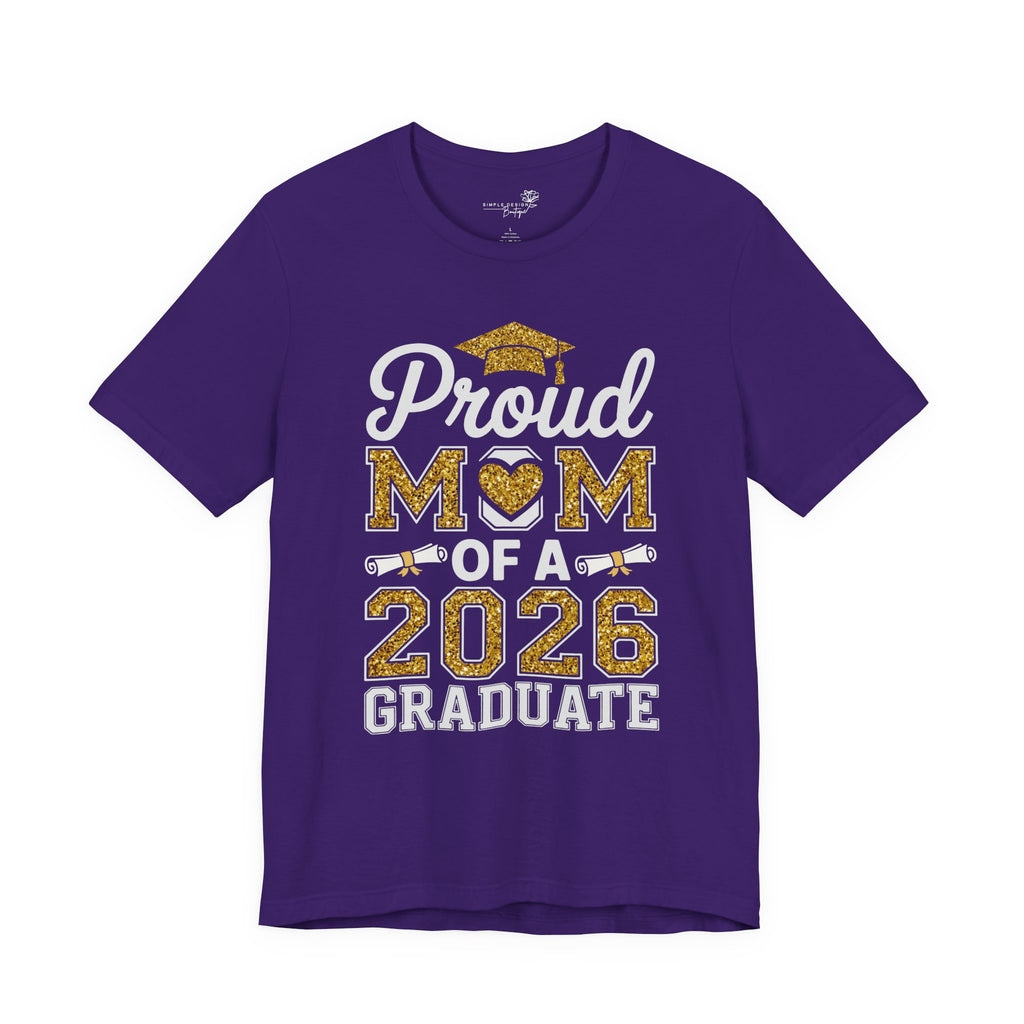 Proud Mom of a 2026 Graduate FRONT & BACK upload photo T-Shirt