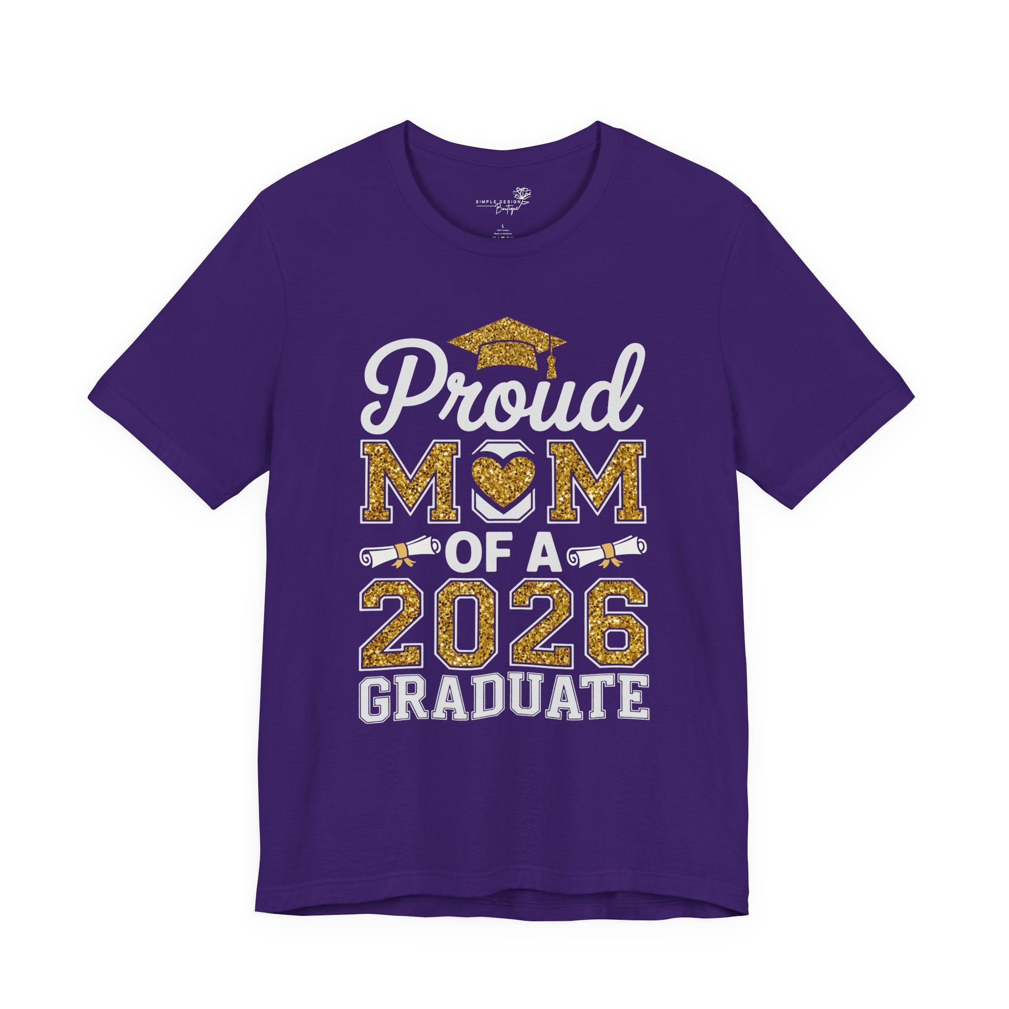 Proud Mom of a 2026 Graduate FRONT & BACK upload photo T-Shirt