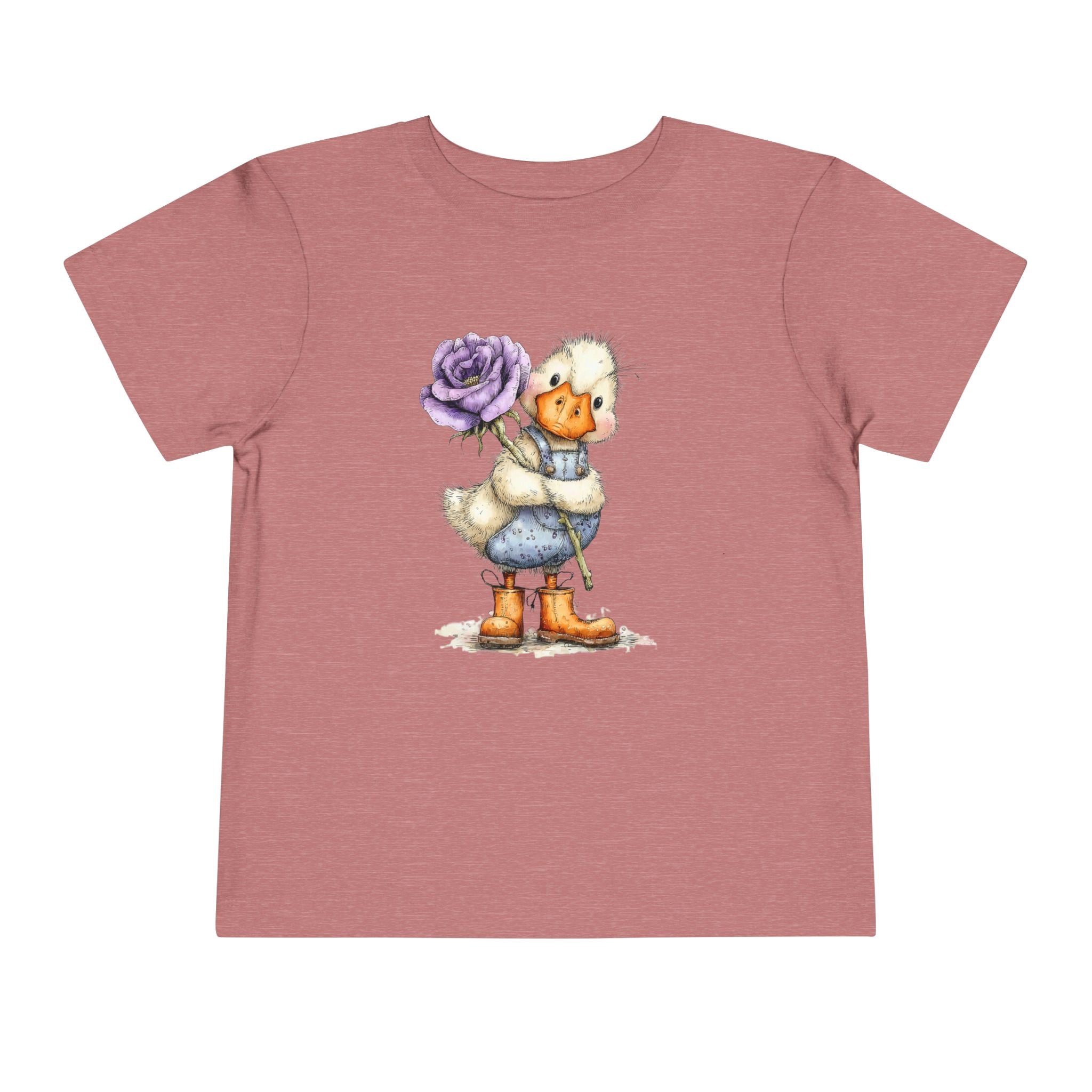 Cute Duckling Toddler Tee - Purple Rose Illustration