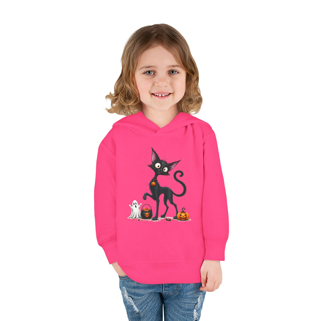 Toddler Halloween Cat Hoodie – Cute Black Kitty with Pumpkins Pullover
