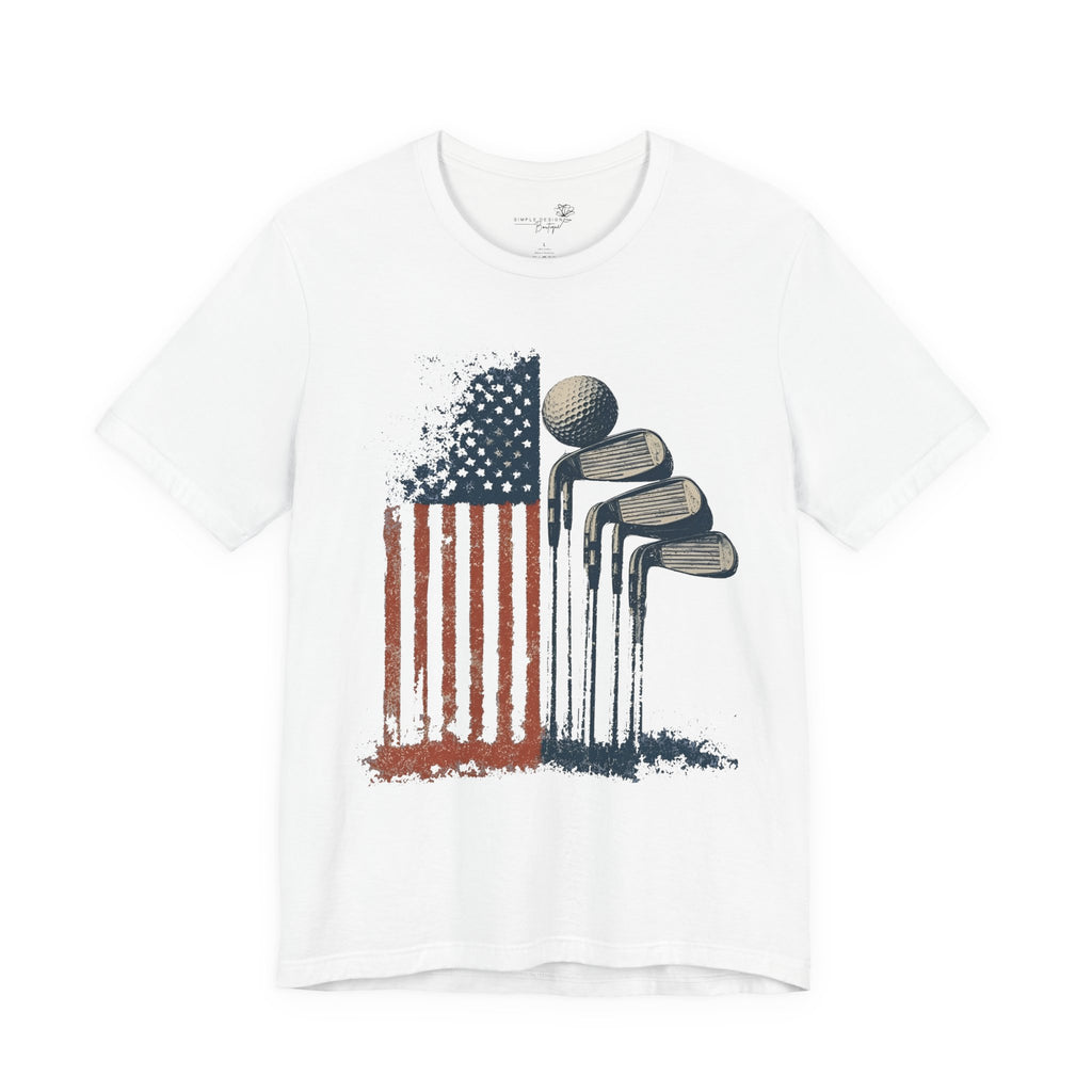 Patriotic Flag Golf Club T-Shirt — American Flag Golfer Tee