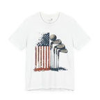 Patriotic Flag Golf Club T-Shirt — American Flag Golfer Tee