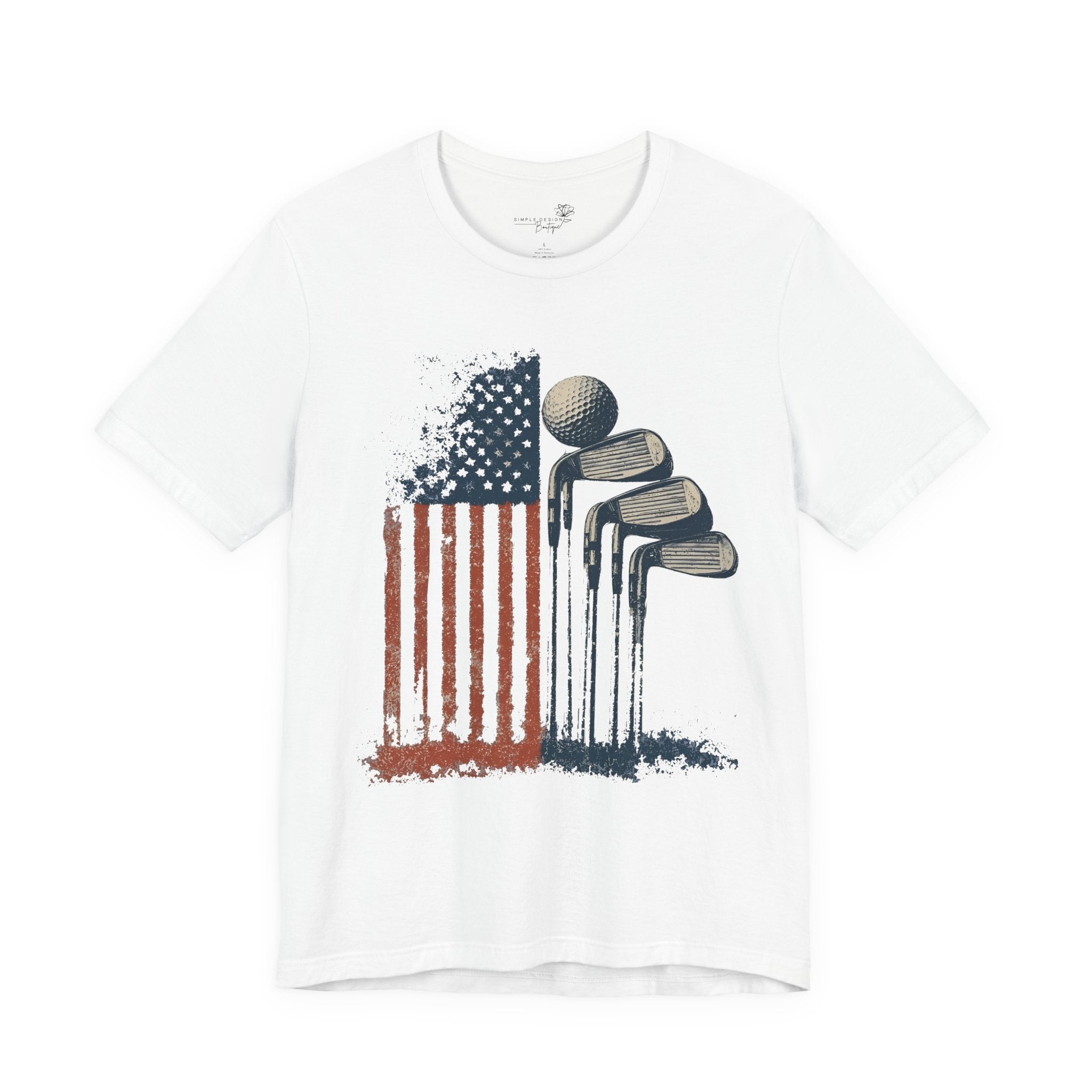 Patriotic Flag Golf Club T-Shirt — American Flag Golfer Tee