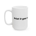 Custom Text Ceramic Coffee Cup | 11oz & 15oz