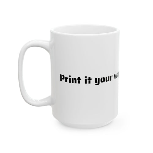 Custom Text Ceramic Coffee Cup | 11oz & 15oz
