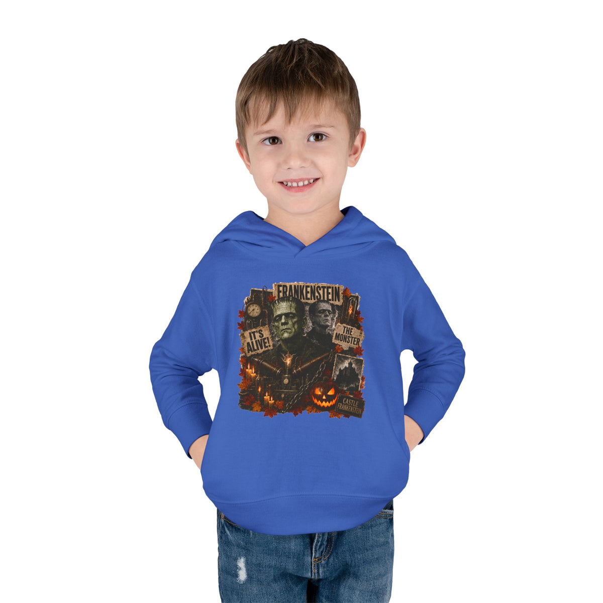 Frankenstein Toddler Hoodie - Cute Spooky Halloween Pullover