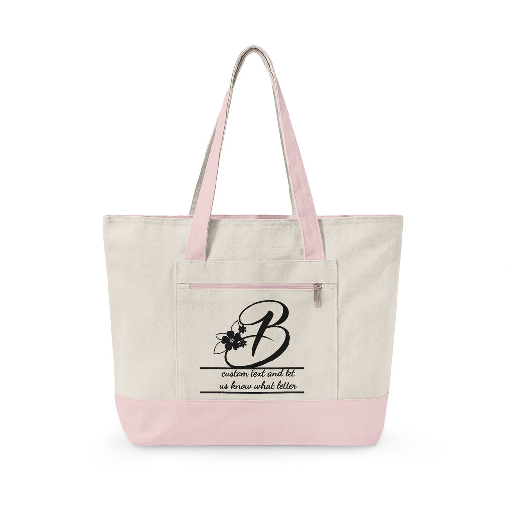 Personalized Zipper Canvas Tote