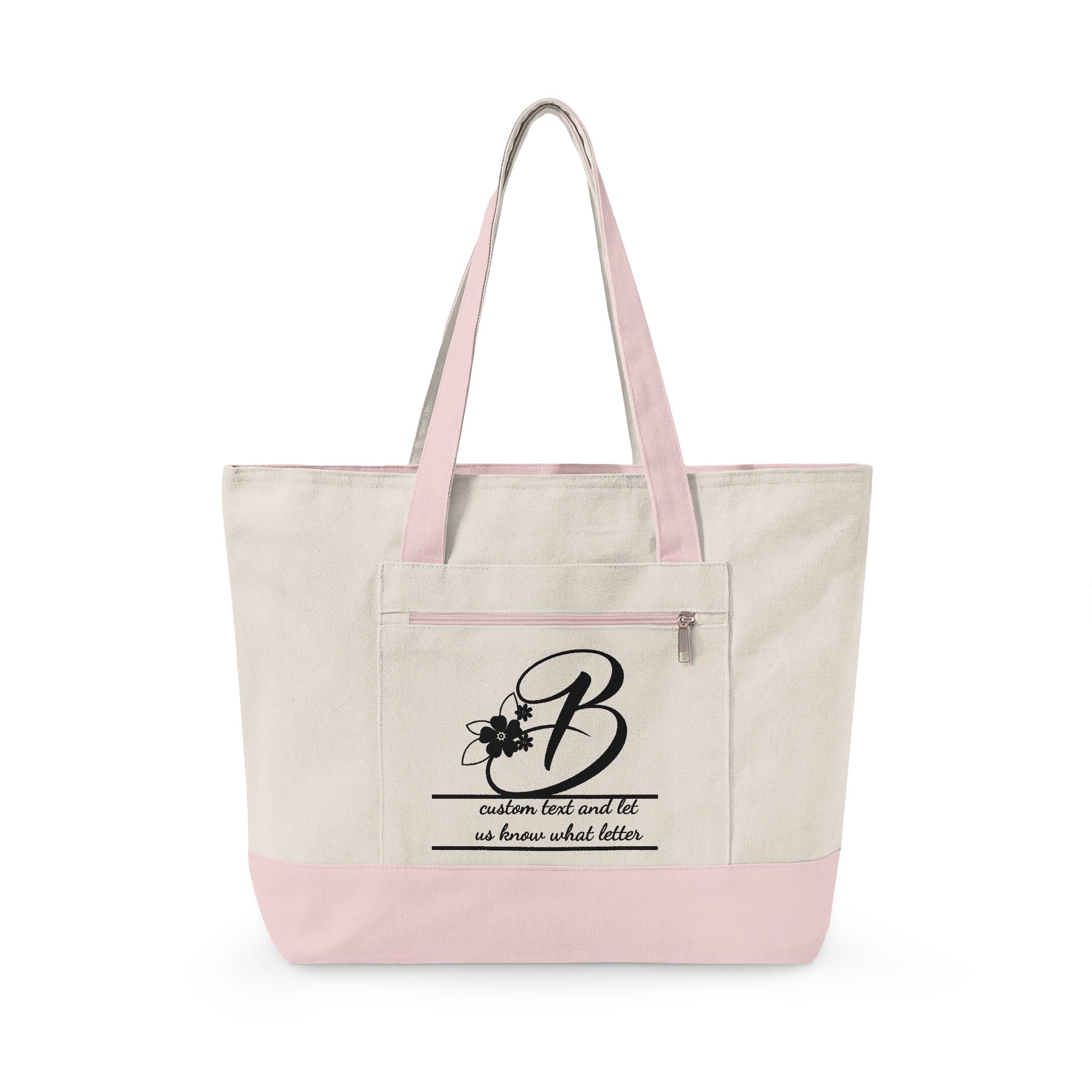 Personalized Zipper Canvas Tote