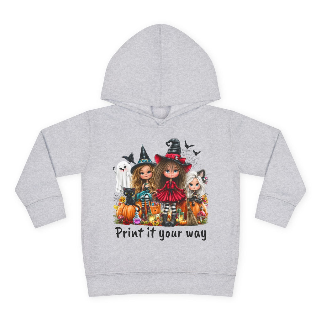 Toddler Hoodie — Cute Halloween Witch Girls Pumpkin Design - CAN CUSTOMIZE IMAGE AND/OR TEXT