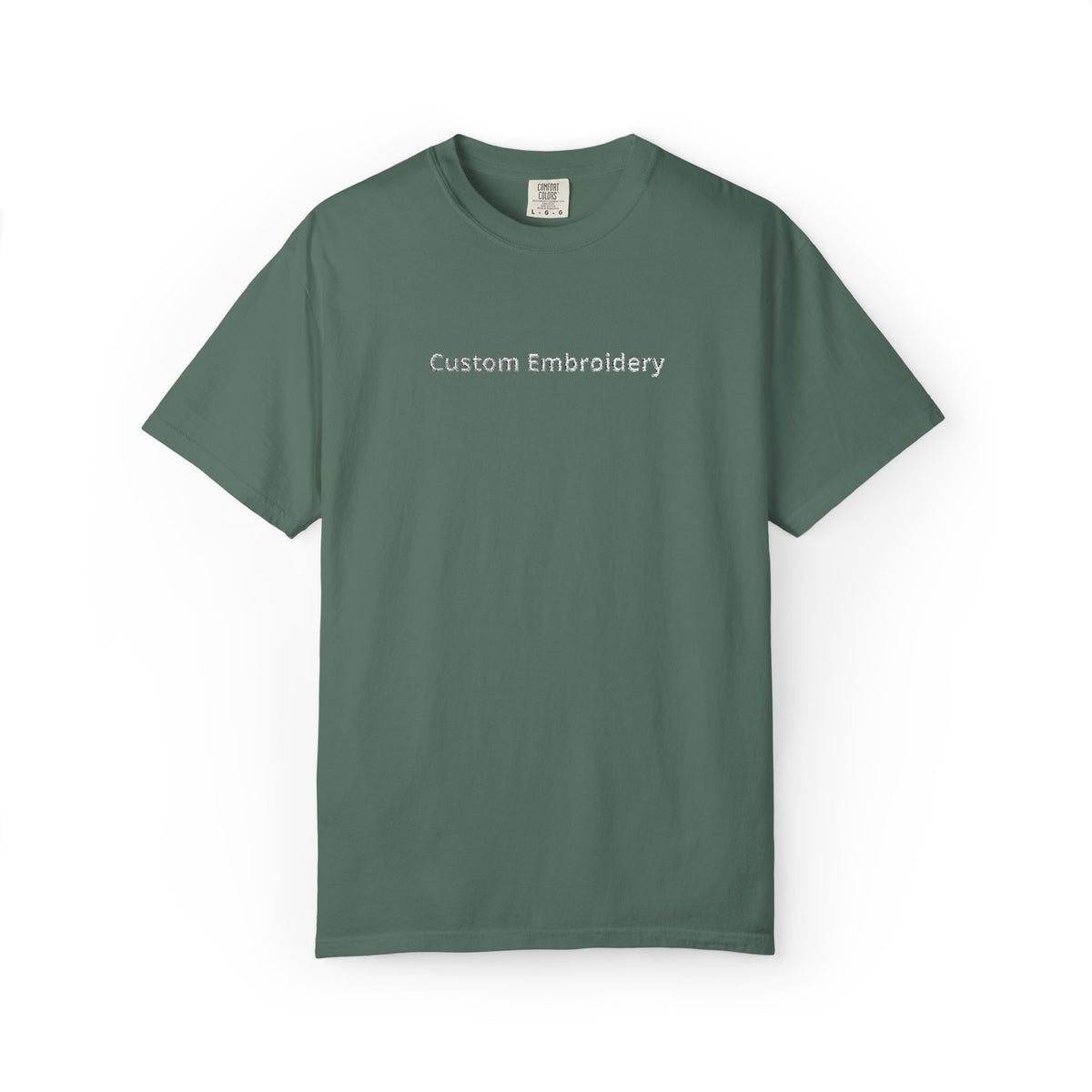 EMBROIDERED Custom Text Comfort Colors Unisex (Dark Colors/Shades) T-Shirt