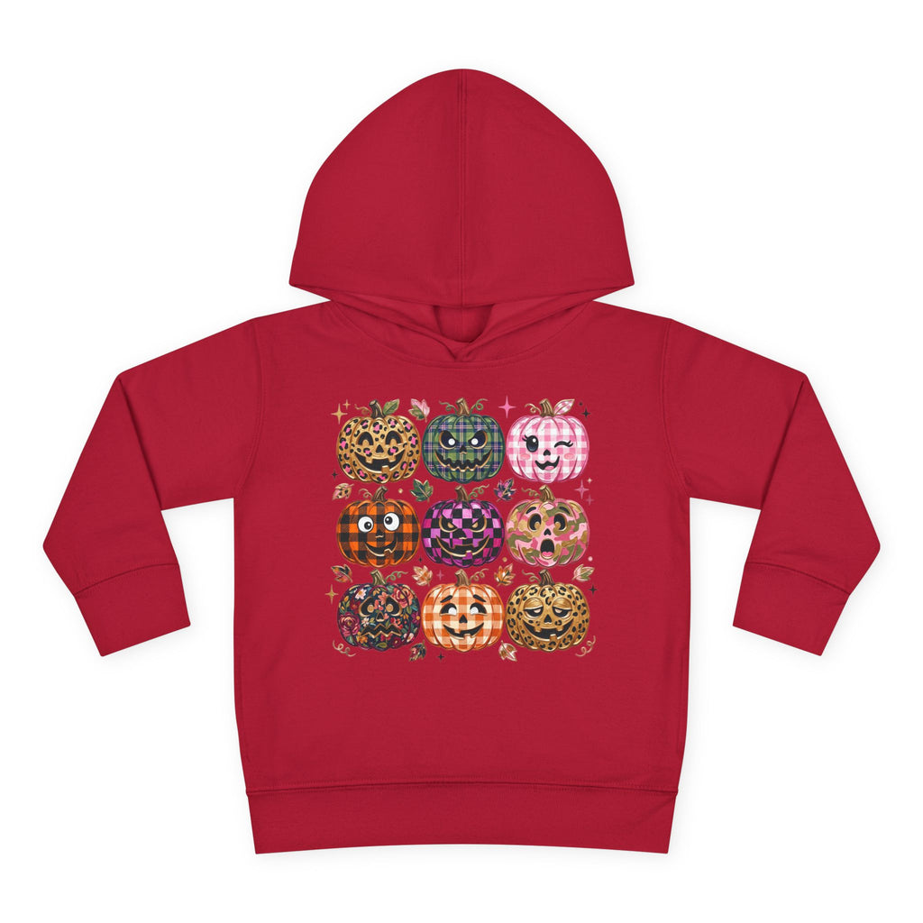 Toddler Halloween Pumpkin Hoodie — Colorful Patterned Jack-O’-Lanterns