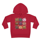 Toddler Halloween Pumpkin Hoodie — Colorful Patterned Jack-O’-Lanterns