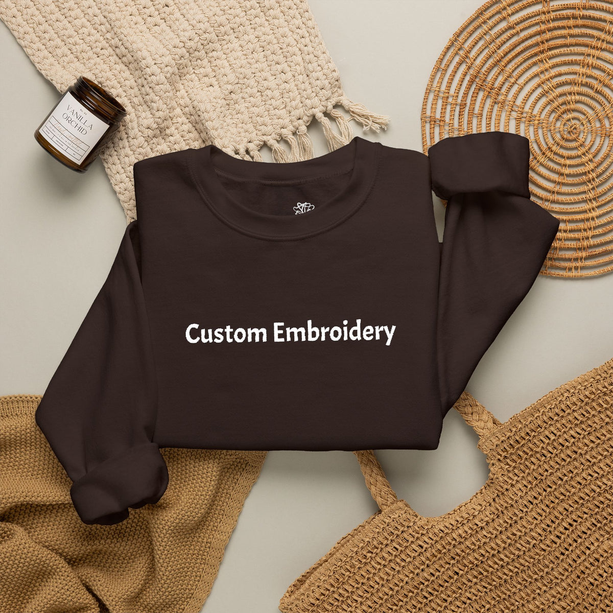 EMBROIDERED Custom Text (Dark Colors/Shades) Pullover Sweatshirts