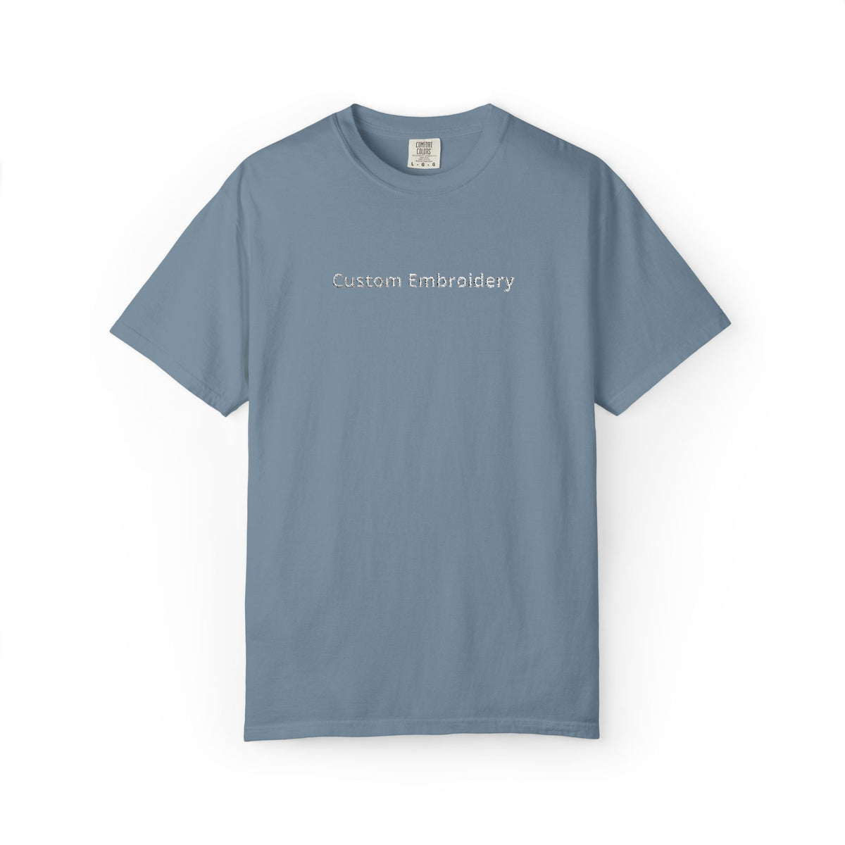 EMBROIDERED Custom Text Comfort Colors Unisex (Dark Colors/Shades) T-Shirt