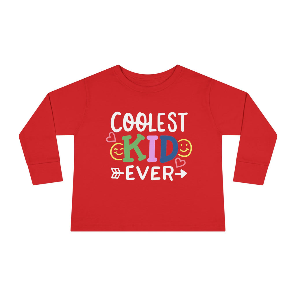 Coolest Kid Ever — FRONT & BACK Customizable Toddler Long Sleeve Tee