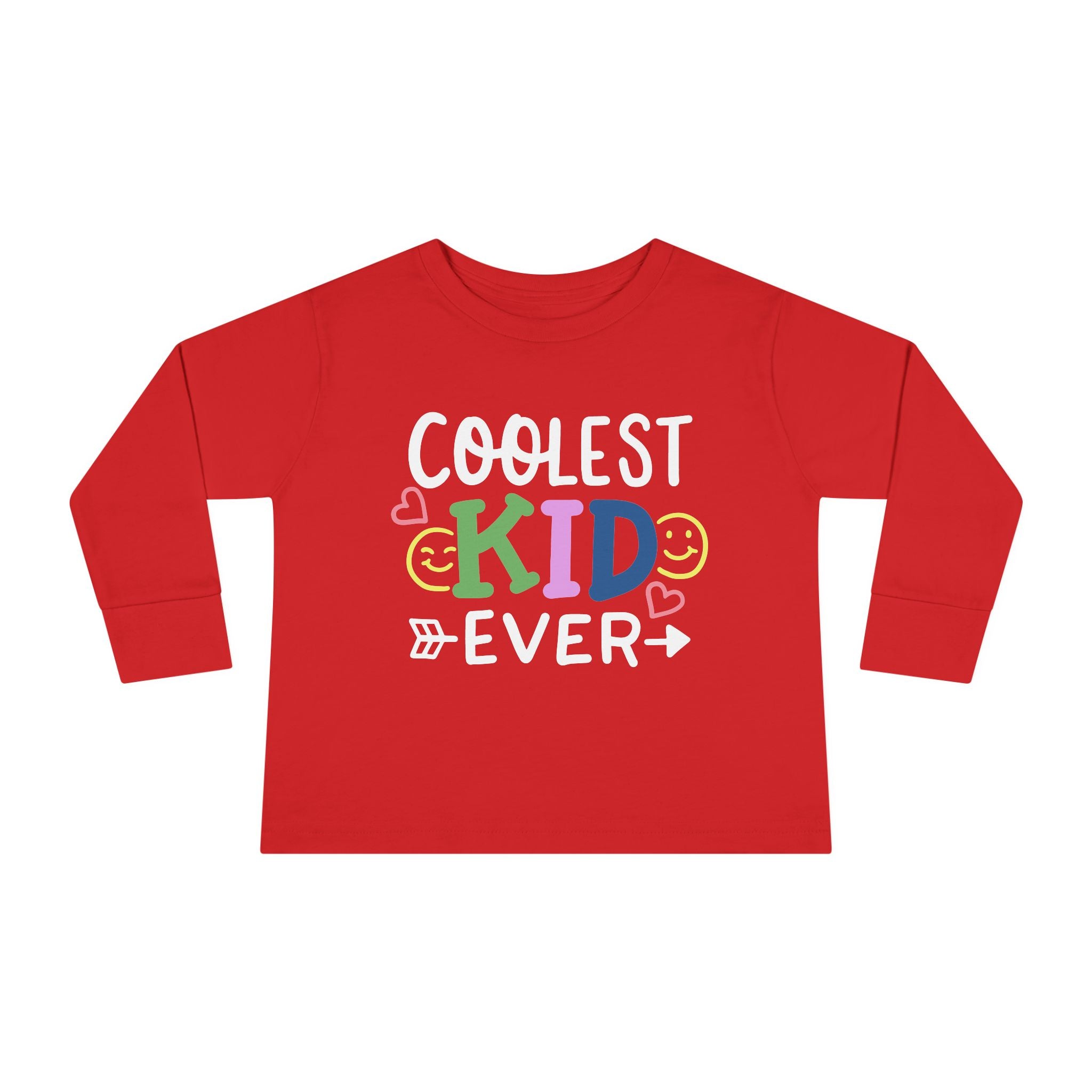 Coolest Kid Ever — FRONT & BACK Customizable Toddler Long Sleeve Tee