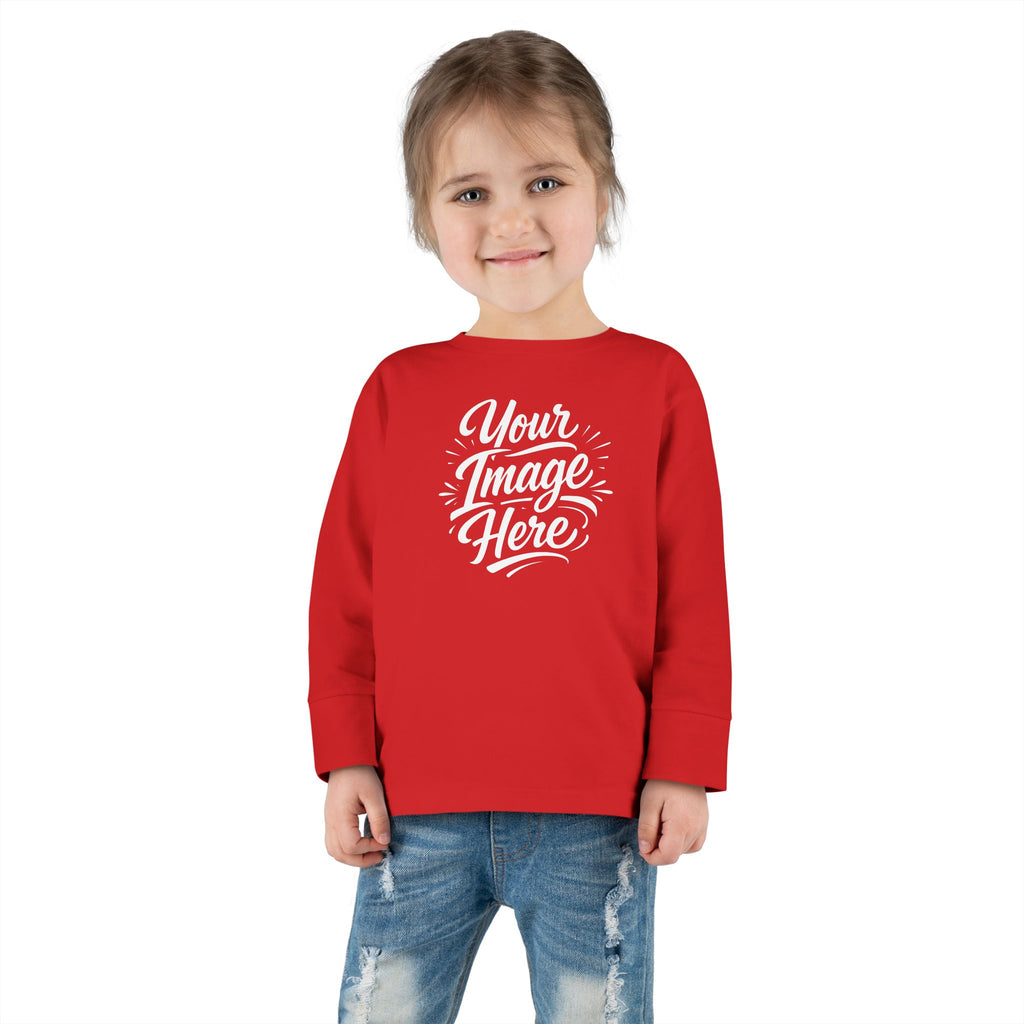 Toddler Long Sleeve Tee — Custom Image & Optional Text