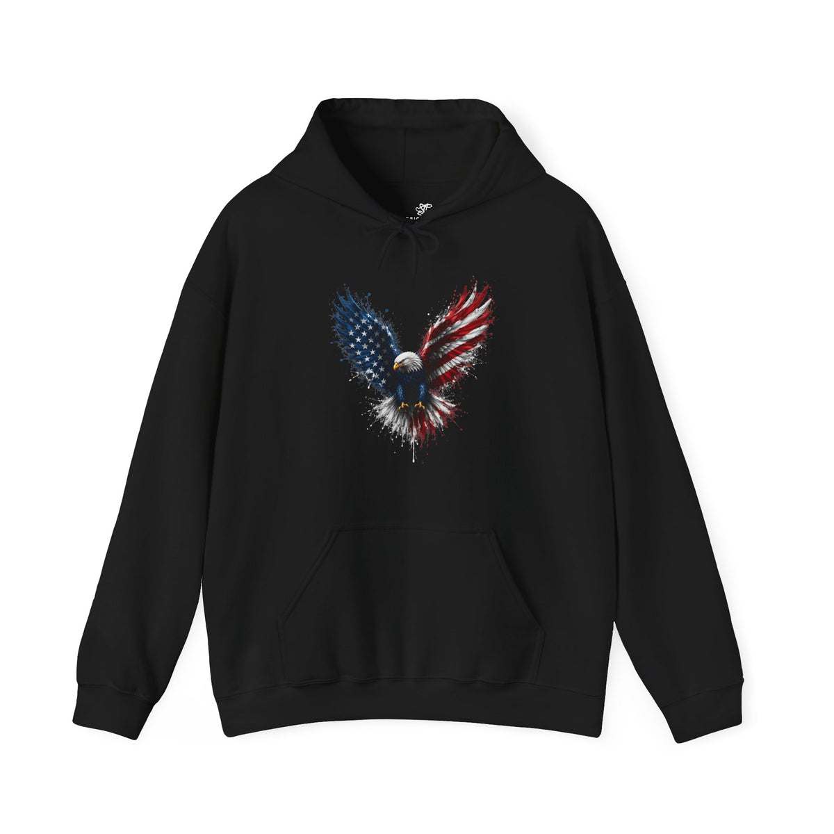 Patriotic American Flag Bald Eagle Graphic - Cozy Hoodie