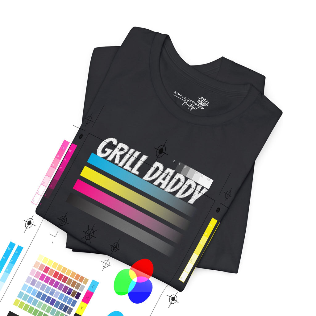 Grill Daddy Embroidered T-Shirt — Funny BBQ Dad Gift Tee | XS–5XL