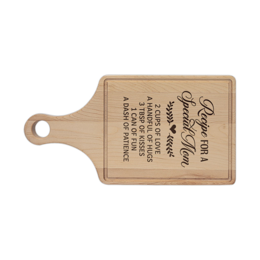Engraved 'Recipe for a Special Mom' Wooden Cutting Board – Personalized Mother's Day Gift