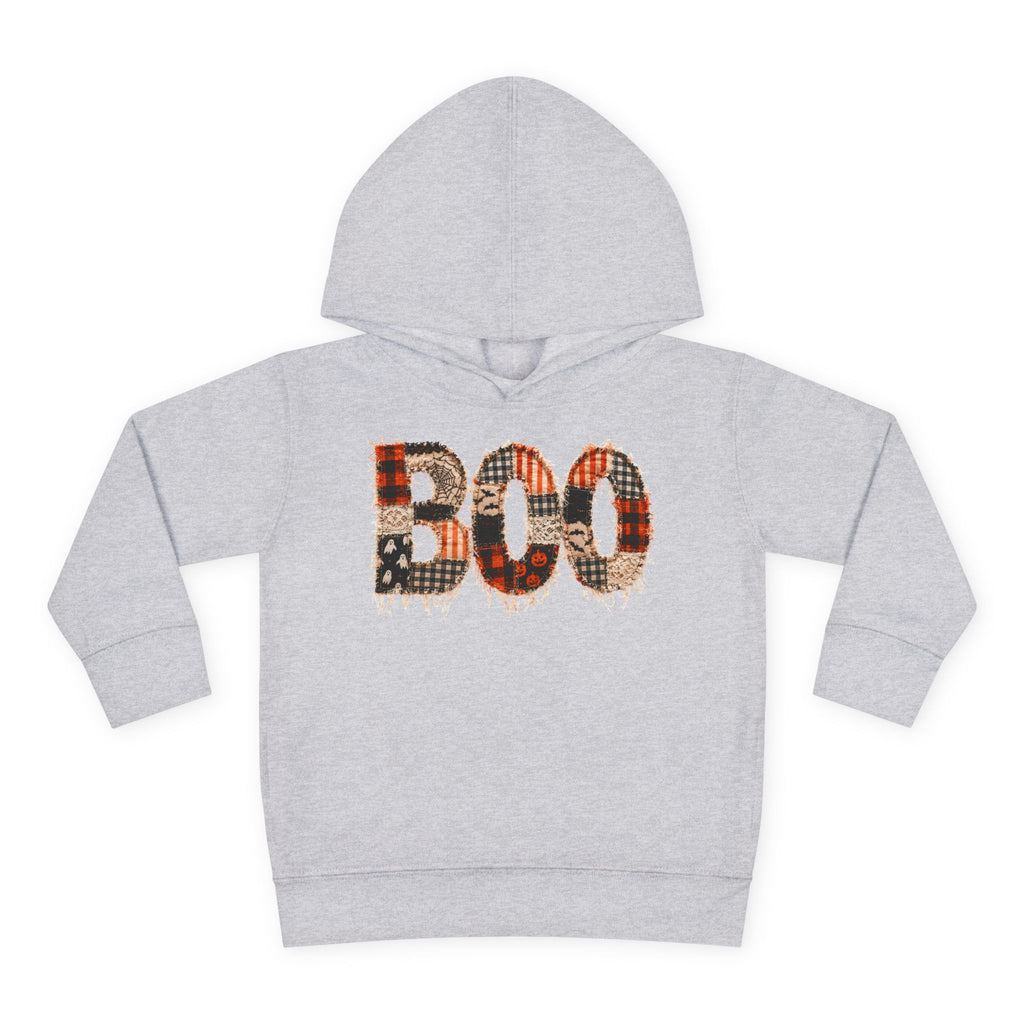 Toddler Hoodie - "BOO" Plaid Halloween Pullover