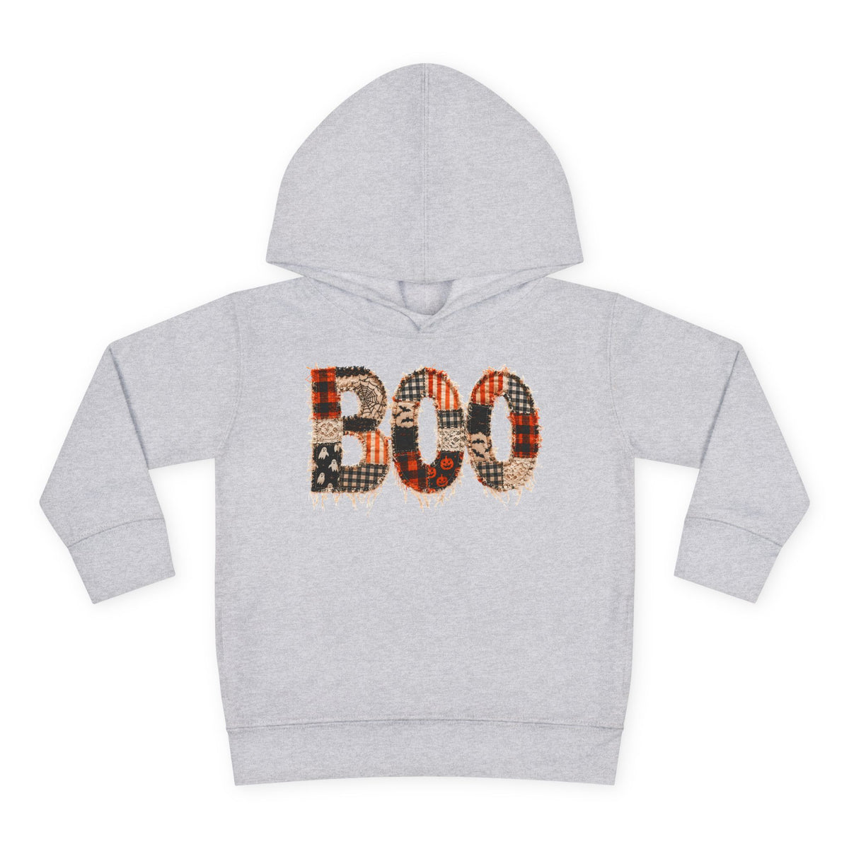 Toddler Hoodie - "BOO" Plaid Halloween Pullover