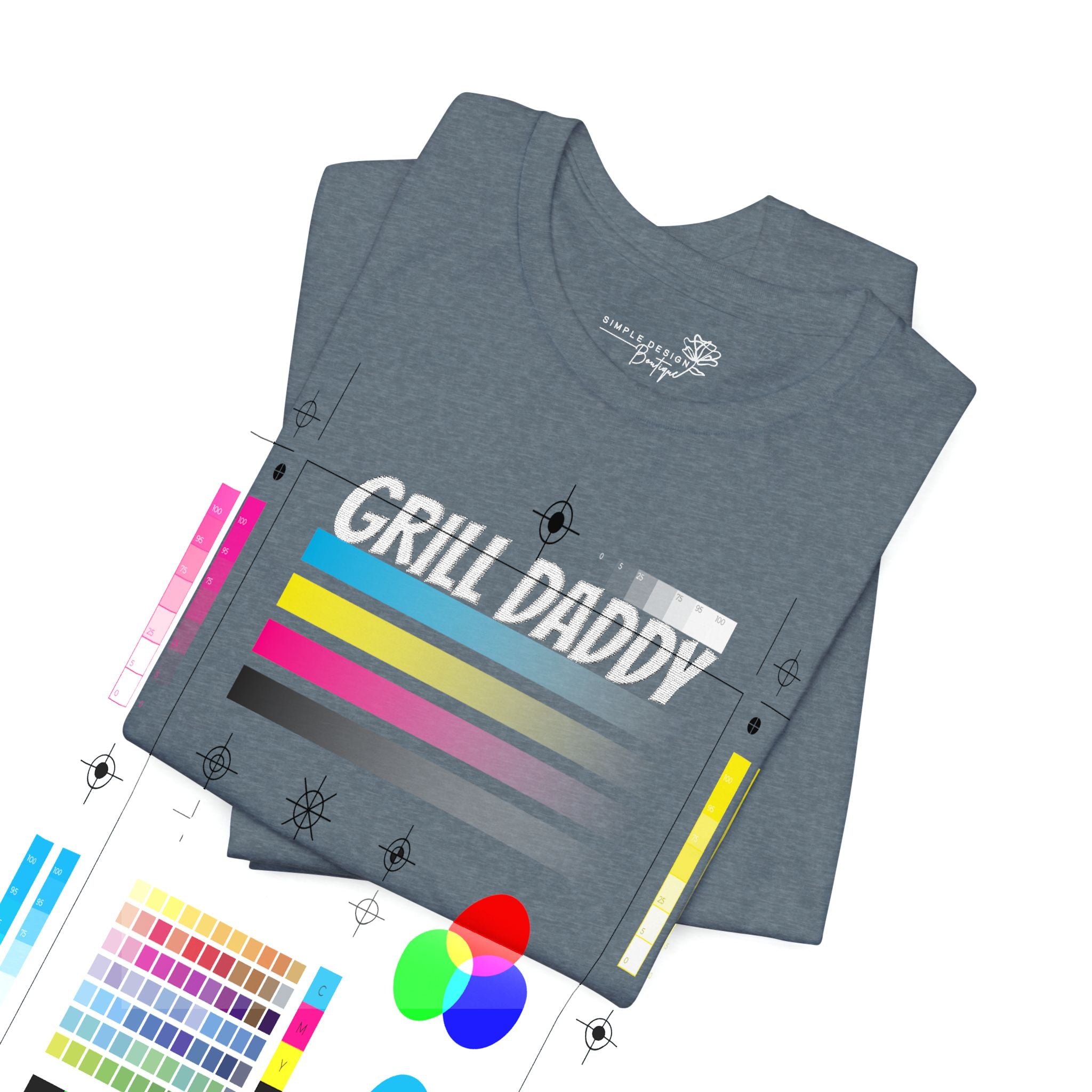 Grill Daddy Embroidered T-Shirt — Funny BBQ Dad Gift Tee | XS–5XL