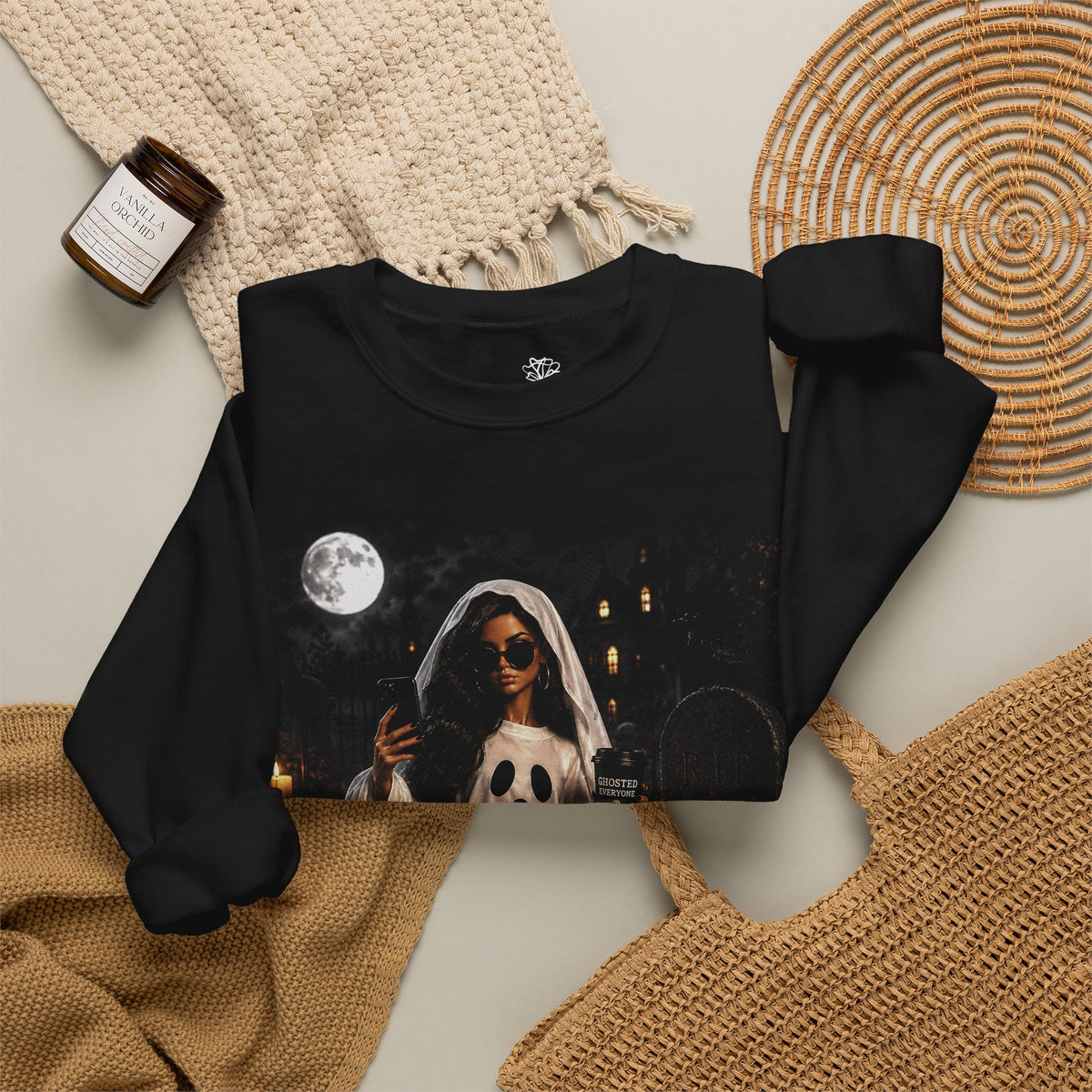 Ghosted Everyone Halloween Graphic - Pullover Sweatshirt