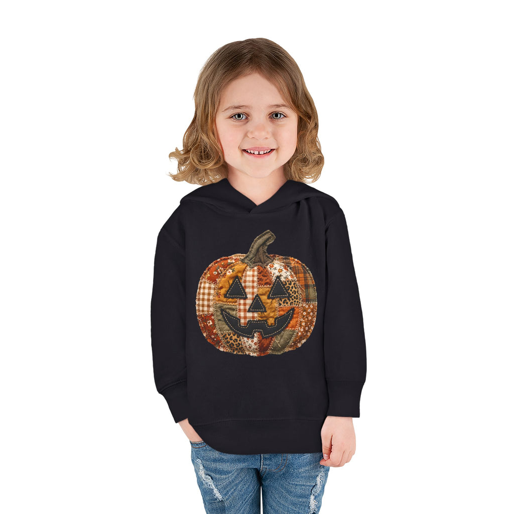 Toddler Halloween Pumpkin Hoodie — Patchwork Jack-O'-Lantern Pullover