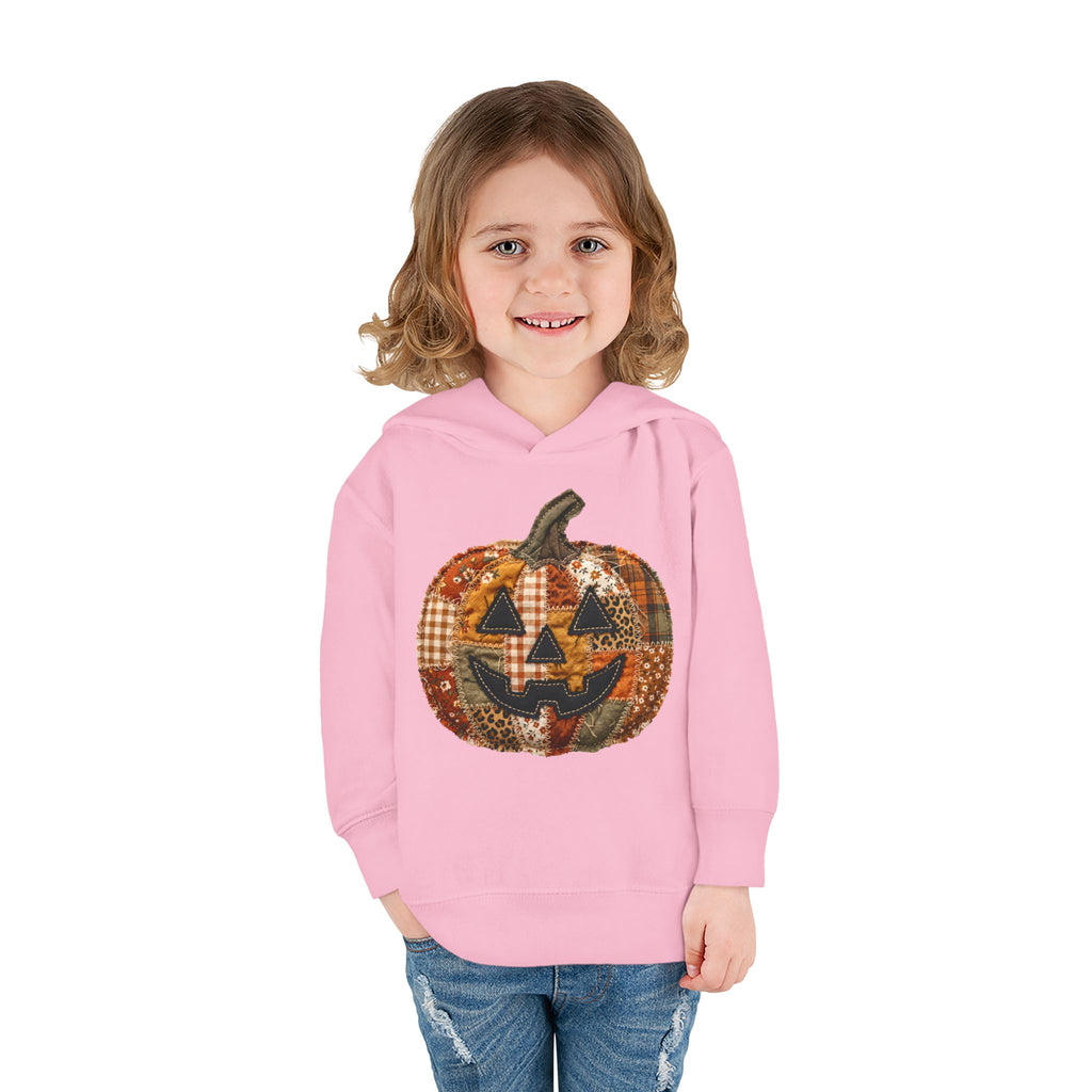 Toddler Halloween Pumpkin Hoodie — Patchwork Jack-O'-Lantern Pullover