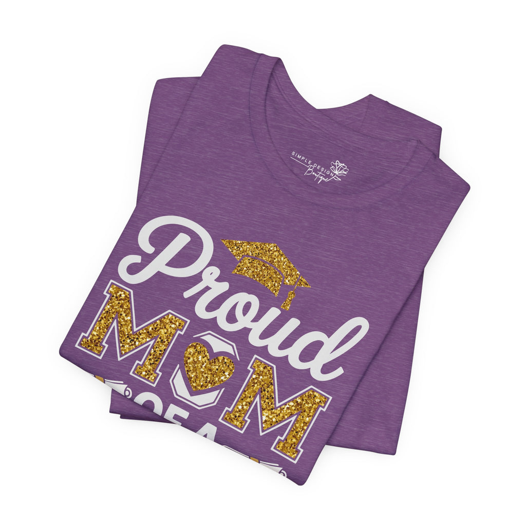 Proud Mom of a 2026 Graduate FRONT & BACK upload photo T-Shirt