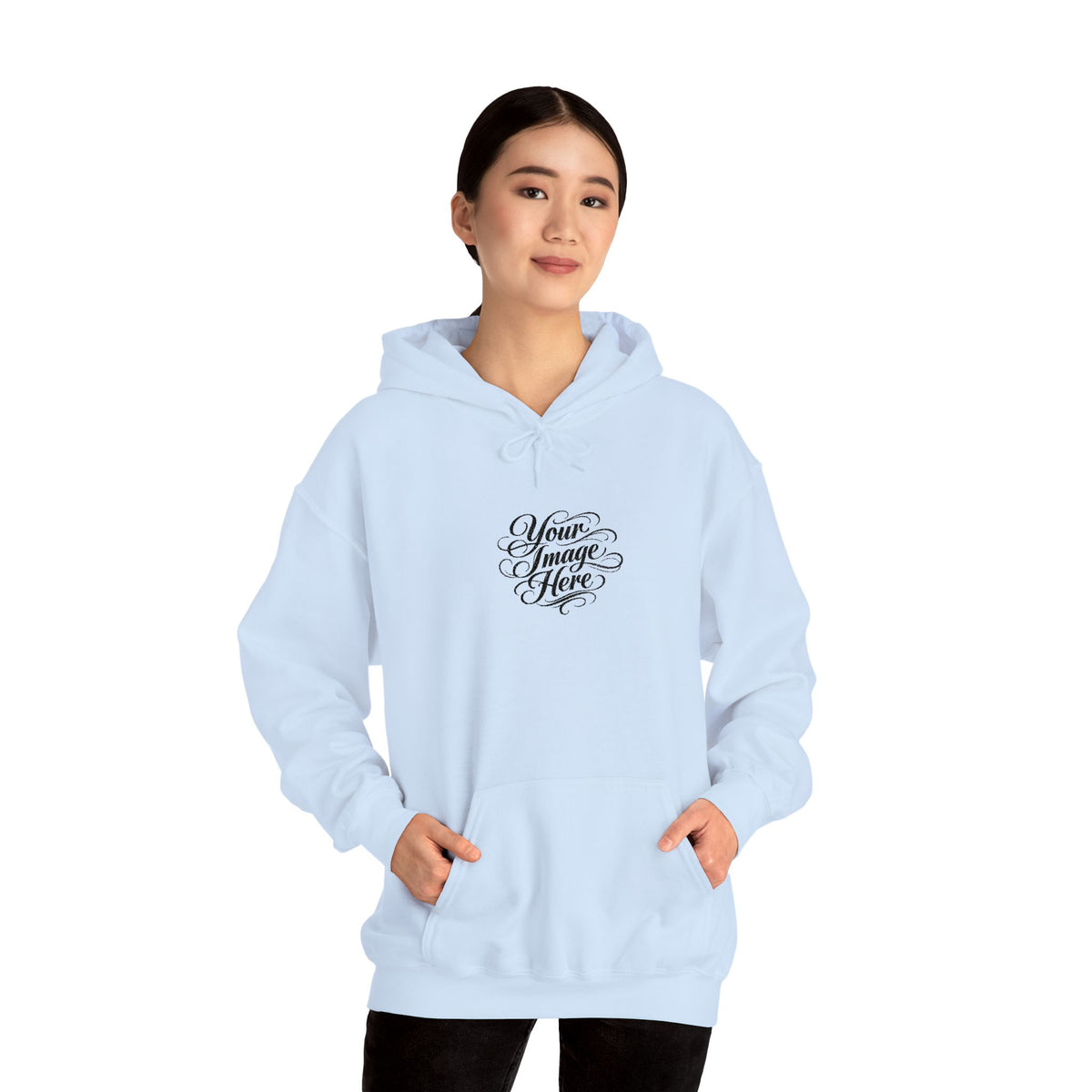 EMBROIDERED Custom Image (Light Colors/Shades) Hoodies