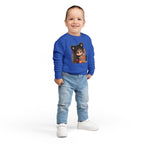 Toddler Sweatshirt — Cute Black Cat Costume Kid's Halloween Sweatshirt with Candy Basket