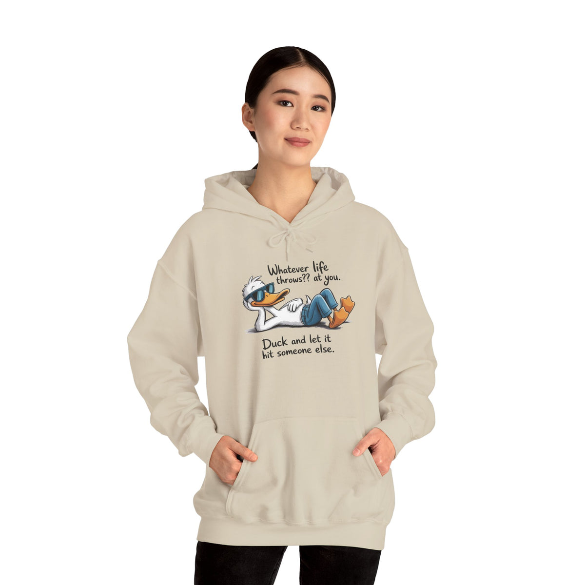Funny 'Whatever Life Throws At You' Graphic - Cozy Hoodie