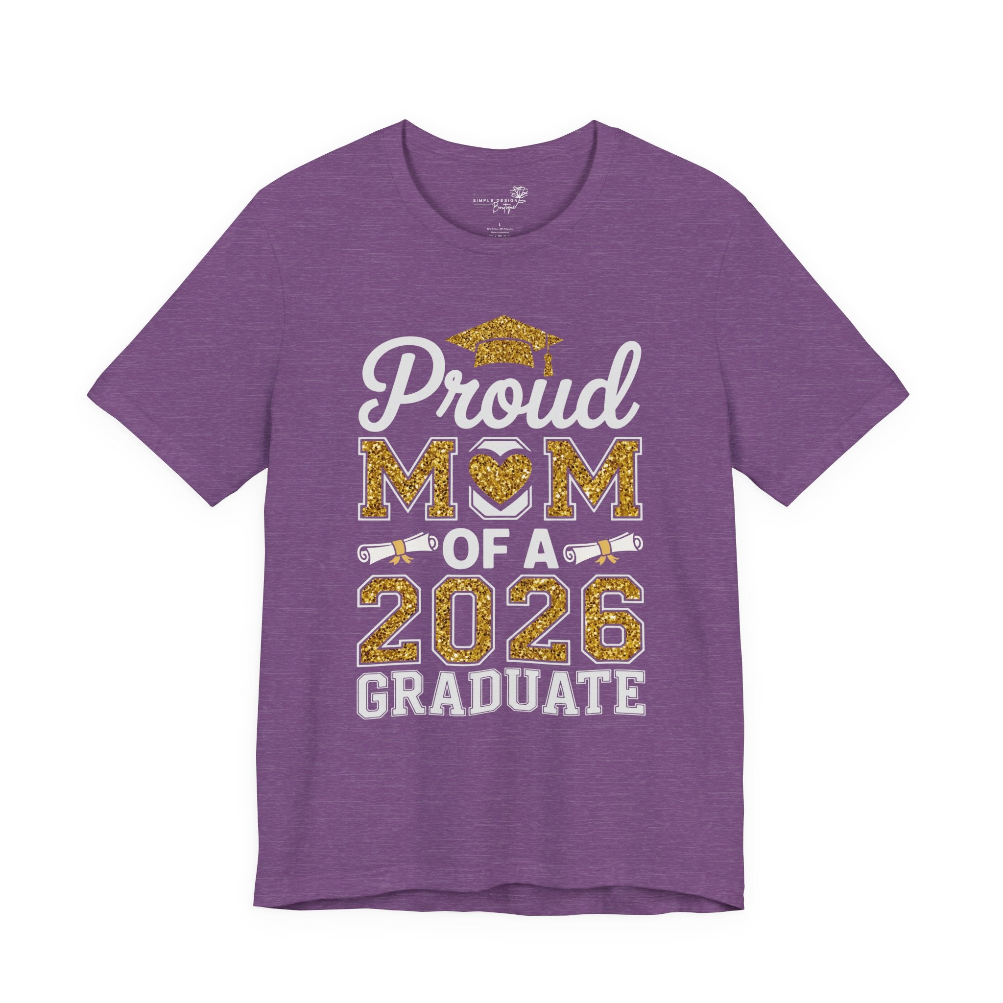 Proud Mom of a 2026 Graduate FRONT & BACK upload photo T-Shirt