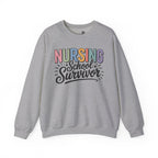 Nursing School Survivor Sweatshirt — Cozy Crewneck for Nursing Students & Graduates