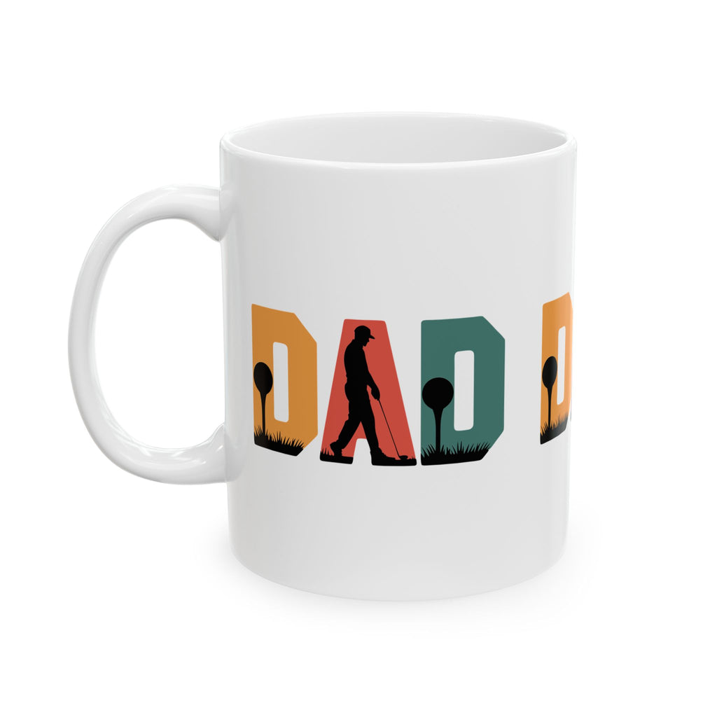 Dad Golf Mug — Vintage Golf Silhouette Ceramic Coffee Cup | 11oz & 15oz