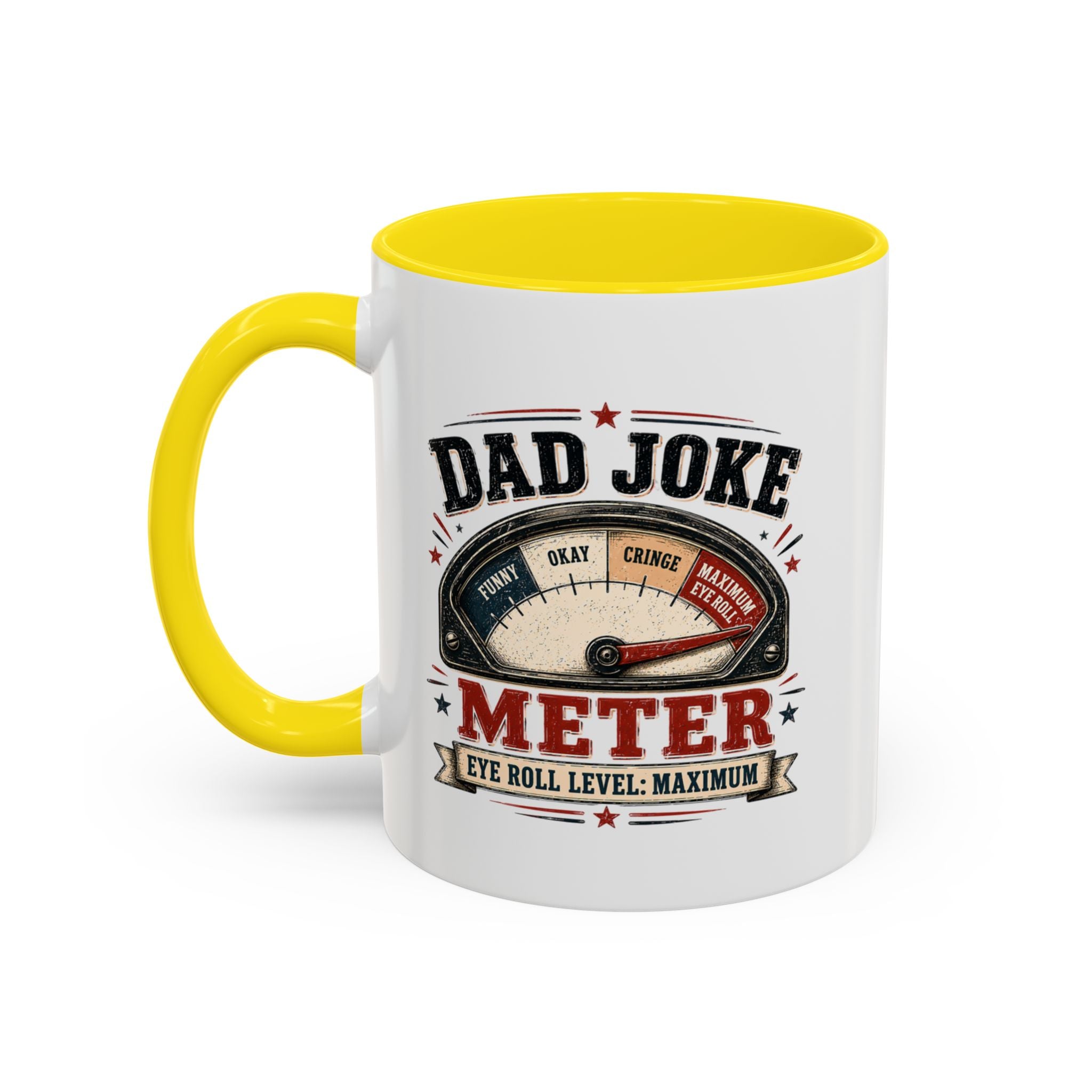 Dad Joke Meter Accent Coffee Mug — Funny Father’s Day Gift | 11oz & 15oz