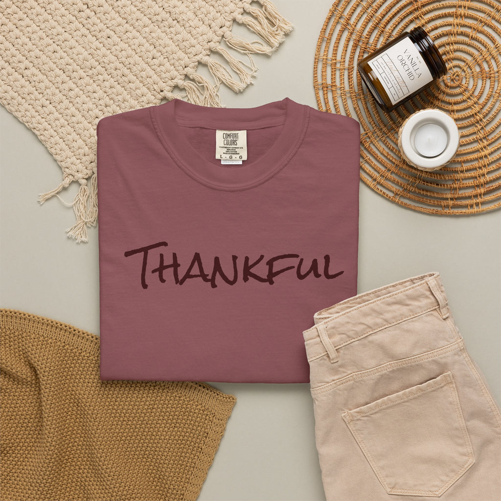 Thankful Unisex Comfort Colors T-Shirt – Gratitude Thanksgiving Tee