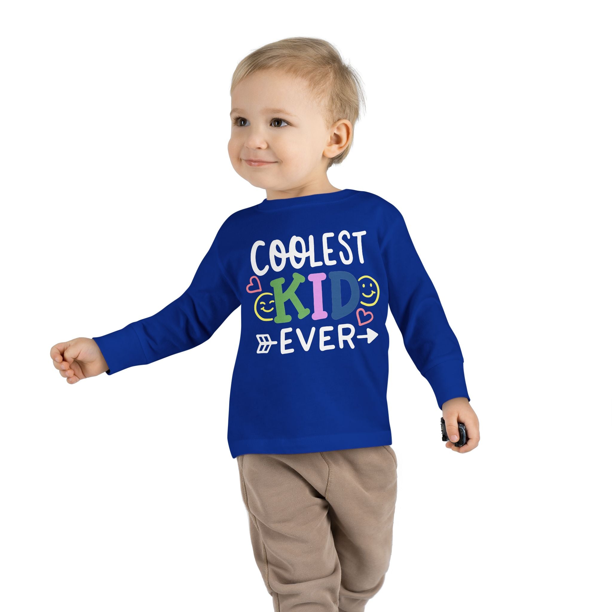 Coolest Kid Ever — FRONT & BACK Customizable Toddler Long Sleeve Tee