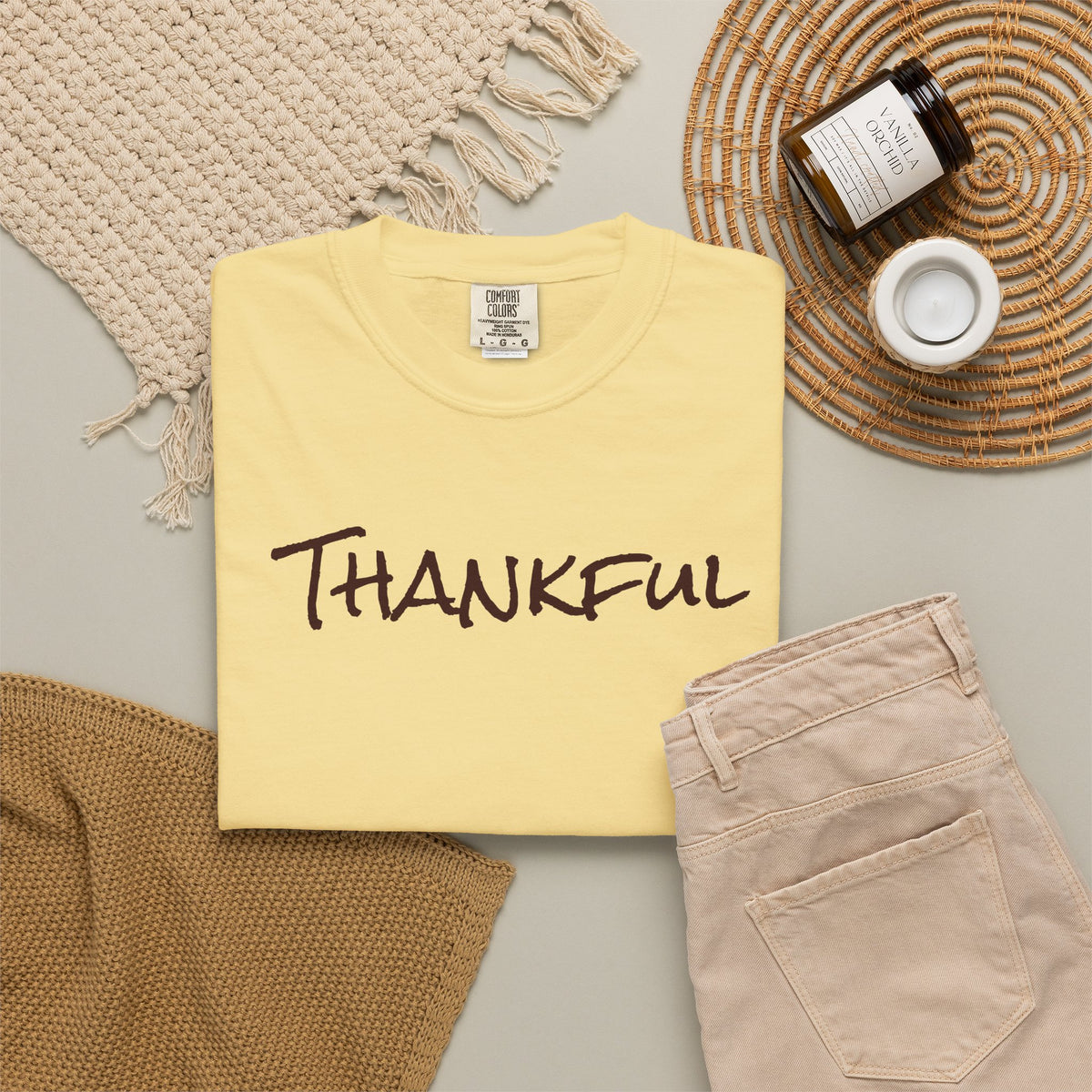 Thankful Unisex Comfort Colors T-Shirt – Gratitude Thanksgiving Tee