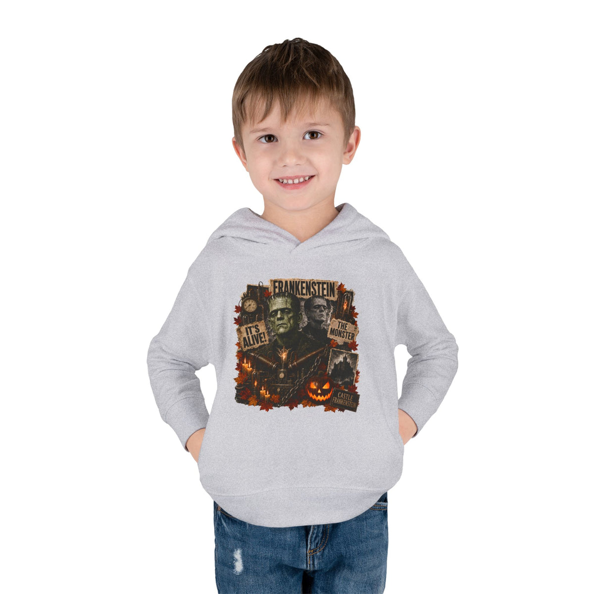 Frankenstein Toddler Hoodie - Cute Spooky Halloween Pullover