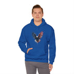 Patriotic American Flag Bald Eagle Graphic - Cozy Hoodie