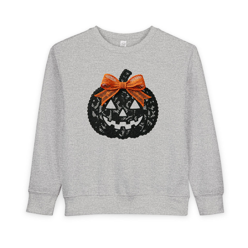 Toddler Sweatshirt - Halloween Jack-O'-Lantern with Orange Bow